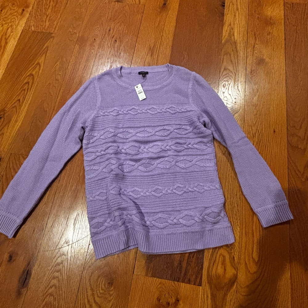 Talbots Lavender Cable Knit Sweater